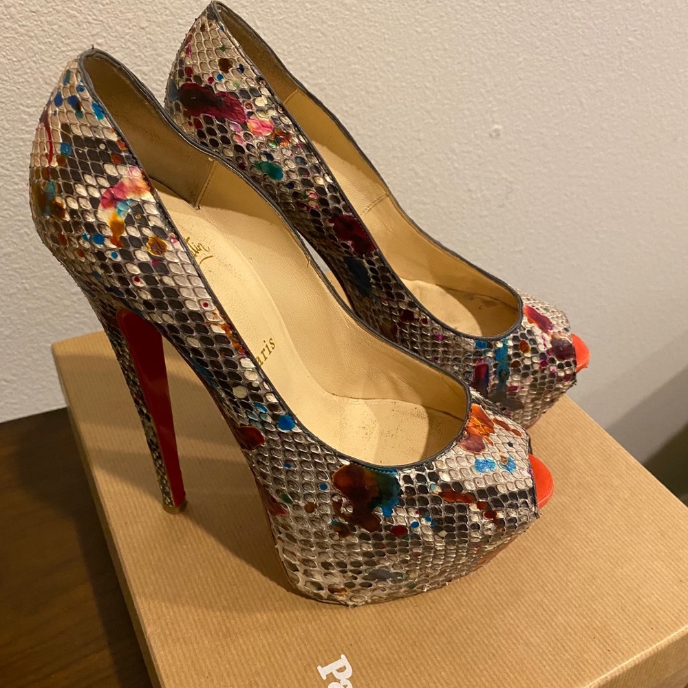 Christian Louboutin Carnival Python heels
